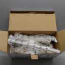 32-122inch Corner Shower Caddy Tension Pole All White, Rustproof Drill-Free Shower Shelves for Bathroom Bathtub Washbasin, Adjustable Shower Organizer with 4 Tier Patent Shelves & Towel Bars