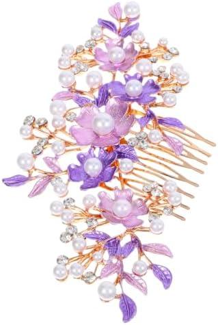 Floral Hair Comb with Headdress for Bride's Wedding - Hair Accessories for Girls and Women
