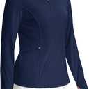MAGCOMSEN Womens Long Sleeve Shirts 1/4 Zip Summer Top Quarter Zip Pullover (Blue, S)