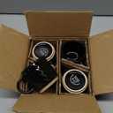 GBhome 6OZ Stackable Coffee Mugs, Ceramic Coffee Mugs with Texture Patterns for Man,Woman,Dad,Mom, Modern Coffee Cups Set of 4 for Espresso/Cappuccino/Cocoa. Dishwasher & Microwave Safe, Black