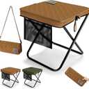LiKiLiKi Extra Large Foldable Backpack Stool, Heavy Duty Thickened Collapsible Portable Pocket Chair, Compact Pocket Size Travel Seat for Hiking, Fishing, Picnic and Outdoor Activities (Brown)