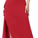 Women's Sexy One Shoulder Satin High Split Cocktail Wedding Party Maxi Dress
 L/XL