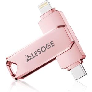 MFi Certified Flash Drive 256GB for iPhone Photo Stick Thumb Drive, High Speed USB Memory Stick iPhone Flash Drive for Photos Videos, External Storage Jump Drive for iPhone/iPad/Android/PC (Pink)