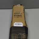 Bamboo Cooking Utensils 8-Piece, Wooden Kitchen Tools with Holder, Non-Toxic Natural Spatula & Spoon Kit with Turner, Slotted Spoon, Ladle, Tongs & Salad Fork