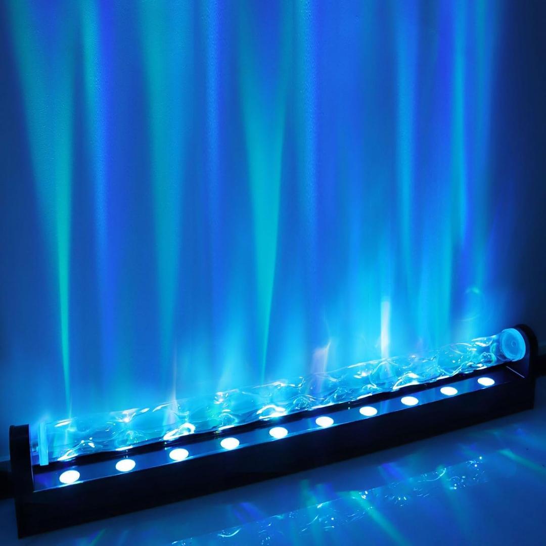 RGBW Dynamic Wave Wall Light, Ocean Wave Projector Light ith Music Sync, Color Changing Wall Washer Lamp with Remote & APP, Aurora Projector Ambient Light for Gaming Living Room,1 Pack (39.4 Inch)