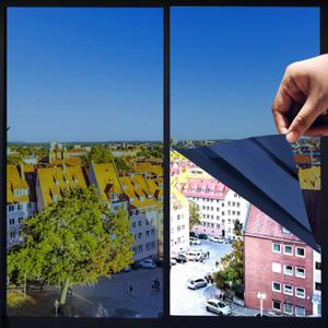 Window Privacy Film, Window Tint Sun Blocking Heat reducing and UV Protection, one-Way Privacy Mirror Reflective Film, Explosion-Proof Premium PET Material, Neptune Blue, 23.6 Inch x 16.4 Feet