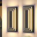 15.7 in Long Outdoor Wall Lights,3-Tier Large Exterior Lighting Fixtures,LED Front Porch Lights,Waterproof Outdoor Garage Lights,3000K Warm White 3000K Modern Acrylic Wall Sconce,24W,2 Packs