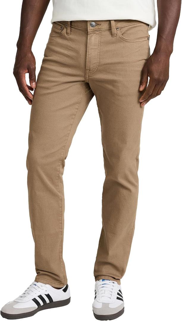 Express Men's Mid-Rise Slim Hyper Stretch Jeans | Flexible Denim Delivers Lasting Shape Recovery and All-Day Comfort for Work, Travel, and Everyday Wear (Brown)