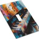 Decorative Art Light Switch Covers,1 Gang Single Toggle Duplex Outlet,Wall Plate,Switchplate Electrical Faceplate,Paino