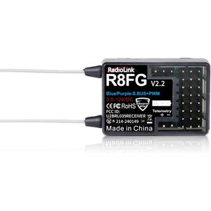 Radiolink 2.4Ghz R8FG 3ms Latency 8 Channels Gyro Receiver with Voltage Telemetry, Waterproof RX for RC Crawler Car Boat Radio Controller RC8X/RC6GS V3/RC4GS V3/RC6GS V2/RC4GS V2/T8FB/T8S/T12D/T16D Radiolink 2.4Ghz R8FG 3ms Latency 8 Channels Gyro Receiver with Voltage Telemetry, Waterproof RX for RC Crawler Car Boat Radio Controller RC8X/RC6GS V3/RC4GS V3/RC6GS V2/RC4GS V2/T8FB/T8S/T12D/T16D