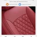 Huidasource Rear Car Seat Cover, Nappa Leather Rear Seat Cover Velcro Adjustable, Compatible with Seat Belts, Child Safety Seats, Universal Fit for Most Cars SUVs Trucks (Back Row/Red)