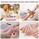 Pink Nail Dust Collector with Reusable Filter for Acrylic Gel Nails, 80W Power Nail Vacuum Cleaner Dust Catcher Adjustable Dust Sucker for Nails Manicure Pedicure at Home Nail Salons
