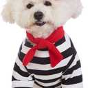 Artist Dog Costume with Funny Hat Painter Pet Clothes for Small Dog Shirts Puppy Summer T-Shirt (XS) Black