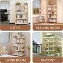2-Tier Open Bookcase with Extra-Deep Shelves - Modern Display Bookshelf Premium Solid Wood for Living Room, Home Office & Bedroom, 11.8in Deep Storage Cabinet, Warm White (Warm White, Extra Large, 2)