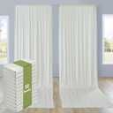 12 Panels 5x14ft Ivory Backdrop Curtains for Parties, Wrinkle Free Polyester Ivory Photo Backdrop Drapes 14 ft Long Back Drop Cloth for Wedding Birthday Photography Background Party, 5ftx14ft_12 Panels