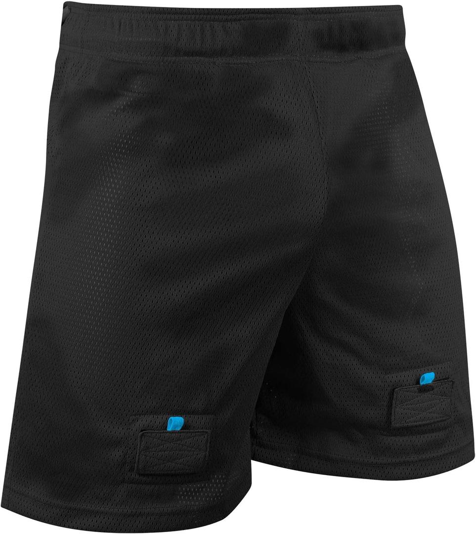 CHAMPRO Rink Textured Polyester Mesh Hockey Shorts (Small, Black)