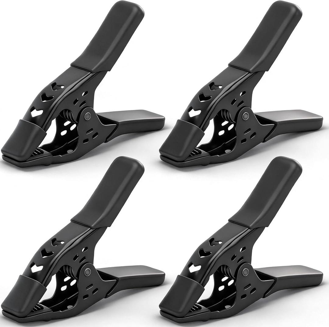 4-Piece 6 inch Heavy Duty Metal Spring Clamps: Spring Metal Clamps for Woodworking, 2.5"-inch Jaw Opening, Heavy Duty Clips for Pool Cover Backdrop Stand Clamp
