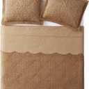 VCNY Home - Full Quilt Set, 3-Piece Plush Bedding with Matching Shams, Elegant Room Decor (Westland Caramel, Full)