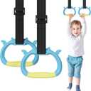 Gymnastics Rings,Kids Playground Home Exercise Gym Equipment, Children's Adjustable Strap Strength Training Rings(Blue)