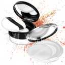 2 Pcs Loose Powder Containers, 0.7/0.17 Ounce Foundation Container Portable Empty Travel Makeup Containers Reusable Powder Puff Case with Puff Mirror Net Sifter for Women Travel Daily Carrying