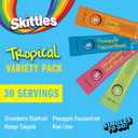SINGLES TO GO! Skittles Singles To Go Tropical Flavors Variety Pack, Powdered Drink Mix, Strawberry Starfruit, Mango Tangelo, Kiwi Lime, Pineapple Passionfruit, 1 Box (30 Single Servings) (EXP 06/01/26)