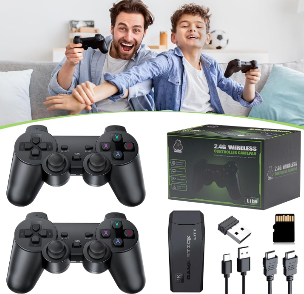 Games Retro Gaming Console,2025 Home Game Console Wireless Double Handle PSP Arcade Double TV Game Console Plug and Play Video Game Stick, HDMI Output TV