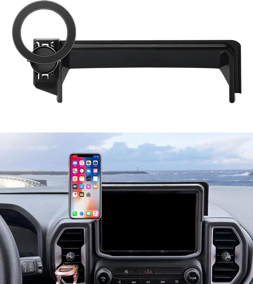 MaserWeller Car Phone Holder for Ford Bronco Sport 2021-2024 Accessories 8-Inch Screen Fixed Clip, 360° Rotation Phone Mount Compatible with MagSafe, Cell Phone Holder That Does Not Affect Air Vent