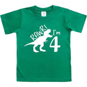 rawr im 4 Year Old boy Shirt Roar 4th Birthday Shirt boy Four Dinosaur Tshirt, Size XS 