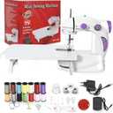 EASYBERG Mini Sewing Machine for Beginners, Dual Speed Easy Automatic Sewing Machine with Expansion Table, Sewing Tool and Needle Shield Suitable for Family and Travel