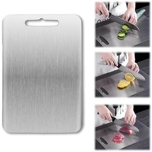 Titanium Cutting Board for Kitchen, 100% pure Titanium Cutting Board for Kitchen, Easy to Clean–Hygienic, Durable, and Safe, Perfect Size Use for Cutting Meats, Fruits And Vegetables (9.9 x 6 inch)