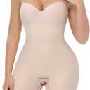 SHAPESHE Strapless Shapewear Bodysuit for Women Compression Tummy Control Seamless Shapewear Full Body Shaper Bodysuit (Beige, L)