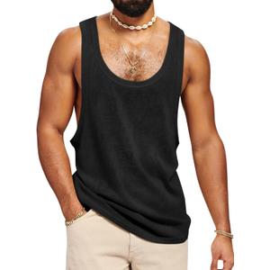 Runcati Mens Workout Tank Tops Sleeveless Shirt Muscle Gym Bodybuilding Fitness Training Loose Fit T Shirts (Black, M)