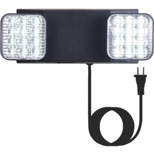 TANLUX LED Emergency Lights with Battery Backup, Commercial Emergency Light Fixtures for Business Home Power Failure Emergency Exit Sign Lighting with 1.0 Meter Plug in Cord AC120V UL Listed, Black