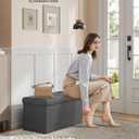 SONGMICS 30 Inches Folding Storage Ottoman Bench, Load 660 lb, 15"D x 30"W x 15"H