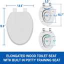 American Standard Elongated Toilet Seat with Toddler Seat, Soft Close, 2 in 1 Seat, White, Great for Adults and Child