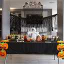 Neatiffy 54 x 108 Inch 6 Pack Rectangle Plastic Table Cloth Picnic/Camping/Party/Banquet Table Cover. Disposable/Reusable Tablecloths -Black