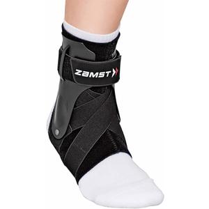 Zamst A2-DX Sports Ankle Brace with Protective Guards For High Ankle Sprains and Chronic Ankle Instability-for Basketball, Volleyball, Lacrosse, Football-Black, Size, Right and Left Specific
