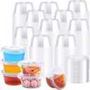 BYSNOW 1000 Sets 2 oz Plastic Jello Shot Cups with Lids, Clear Portion Cups | Small Disposable Condiment Containers, Stackable Souffle Cups, Airtight Sauce Cups for Salad Dressing, Snacks, Meal Prep