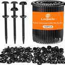 Coopache Nylon Universal Cable Tie Buckle for Car Heavy Duty, Upgraded Automotive Zipper Clips, Strap Style Fender Zip Ties Fasteners, Top Movable Dome (Black 150 PCS)