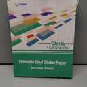 Gwybkq Glossy Printable Vinyl Sticker Paper for Inkjet Printer 150 Sheets 8.5"x11" Adhesive White Labels Decal Papers