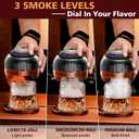 Electric Whiskey Smoker Kit with Adjustable 60-Second Smoke Control Flame-Free & No Butane Needed, Rechargeable Cocktail Smoker for Old Fashioned, Includes 6 Wood Chip Flavors, Bourbon Gift for Men