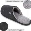 EverFoams Men's Cotton Knit Slippers Lightweight Memory Foam Indoor House Shoes with Anti-Skid Sole (7-8 M US, Lead Gray)