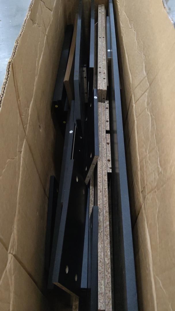 Black Wooden Furniturel With Black Handles and White Hinges. (Kitchen, Dining Room, Living Room, etc.)