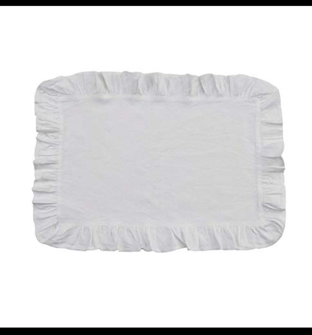 White Ruffle Placemats - Set of 2