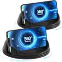 Loncaster 2 Pack Car Phone Holder Mount, [Horizontal 360 Rotatable] Silicone Phone Mount for Car Dashboard, Hands Free Cell Phone Holder Compatible with iPhone 16 15 14 13 12 Pro Max