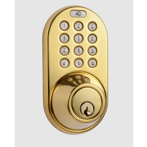 MiLocks Keyless Entry Door Lock with Keypad, Smart Deadbolt for Front Door, LED Backlit, Easy Installation (Polished Brass)