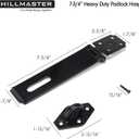 HILLMASTER Heavy Duty Door Hasp Latch 7-3/4" Extra Thick Steel Safety Gate Door Lock Padlock Clasp Hasp Lock Latch for Fence Gate Barn Door Shed Closet Cabinet, Black Finish