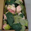 FiveSeasonStuff Vintage Blush Pink Peonies  Realistic Artificial Silk Flowers with Dry-Look Petals, 6 Stems for Rustic Home & Wedding Bridesmaids Bouquet Bridal Showers