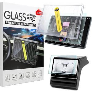 2026 Tesla Model Y Juniper Premium/Performance Screen Protector,9H Glossy Tempered Glass for 2026 Model Y Juniper Accessories 16" Touchscreen 8" Rear Screen with Alignment Kit