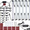 Under Cabinet LED Lighting Kit Plug in or Hardwired, 6 pcs 12 Inches Light Strips, 2000 Lumen, Super Bright, for Kitchen Counter, Closet, Shelf Lights, 31W, Warm White (6 Bars) (Black Cable-Warm White 3000K)